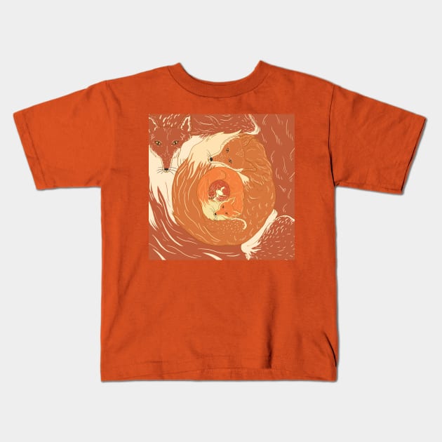 Foxes Kids T-Shirt by beesants